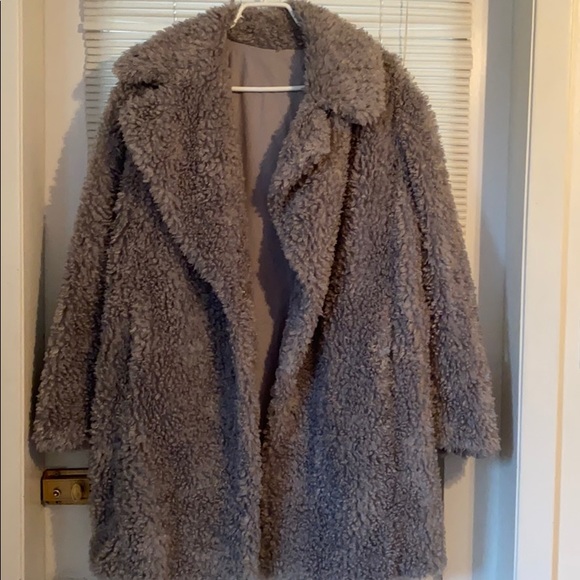 Kensie Ladies grey teddy bear coat - Picture 2 of 4